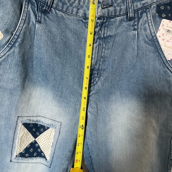 NWT  Free People Boho Patchwork Jeans High Waisted - Picture 5 of 11
